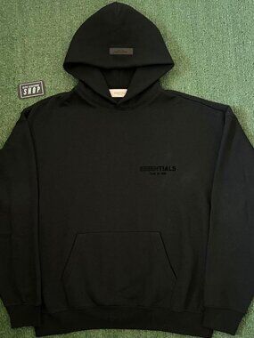 "Fear of God Essentials Pullover Chest Logo Hoodie Stretch Limo/Black" XS-XL